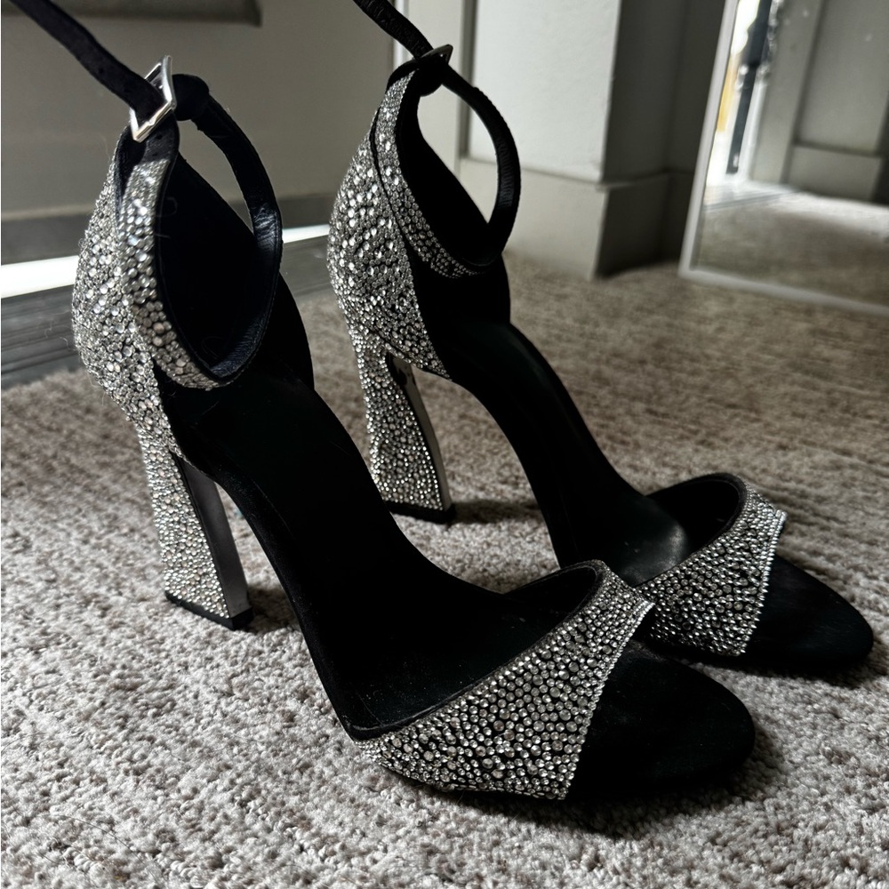 Black and Silver JLO heels